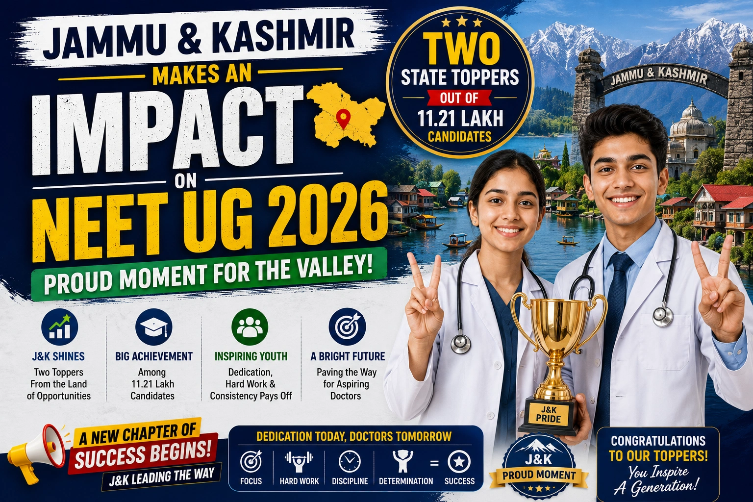 Jammu & Kashmir Makes an Impact on NEET UG 2026: Two State Toppers Out of 11.21 Lakh Candidates